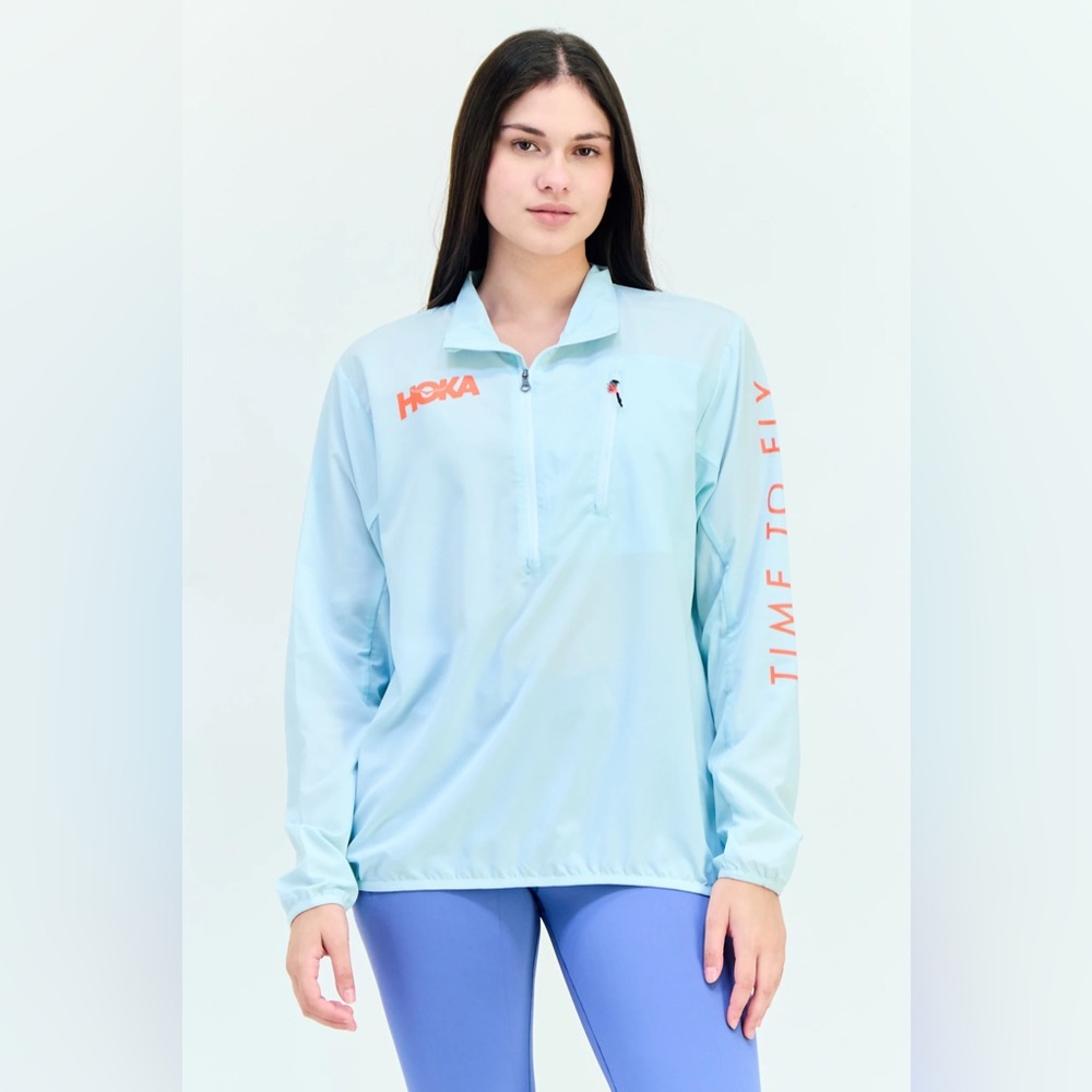 Hoka Wind Resistant Running Jacket,‎ Sky Blue XS Women’s